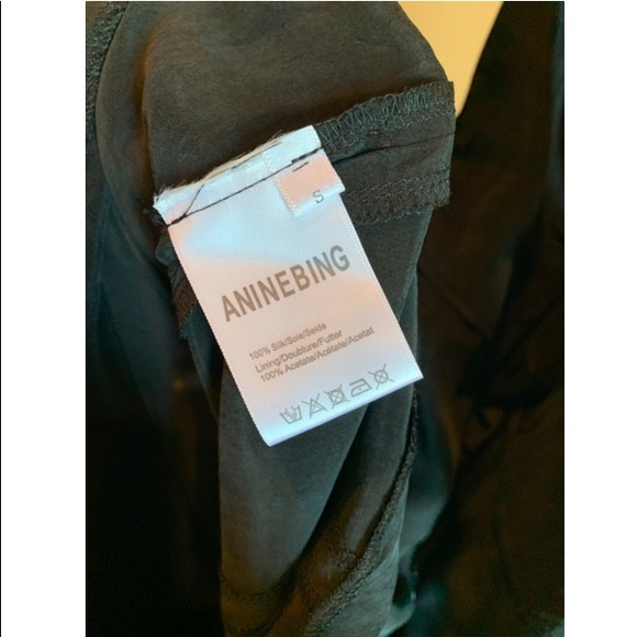 Anine Bing Washed Silk Deep V Neck Dress, Sz S - Picture 7 of 8